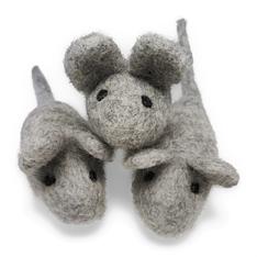 Natural Felted Wool Cat Mouse Toys