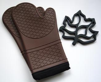 silicone oven mitt chocolate brown