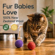 natural felted wool cat ball toys